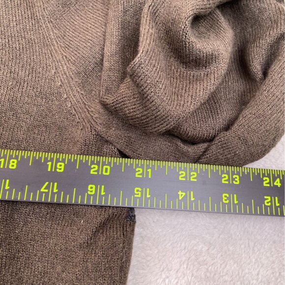 Haggar Mens Cardigan Sweater Medium Brown Button Up V-Neck Classic Knit Casual - Picture 4 of 8